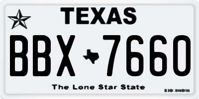 TX license plate BBX7660