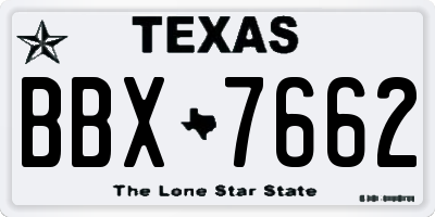 TX license plate BBX7662