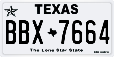 TX license plate BBX7664