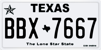 TX license plate BBX7667