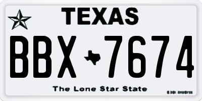 TX license plate BBX7674