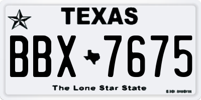 TX license plate BBX7675