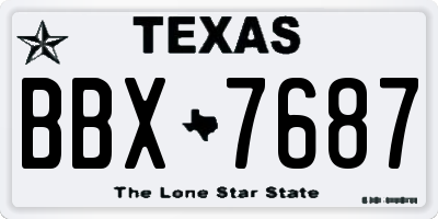 TX license plate BBX7687