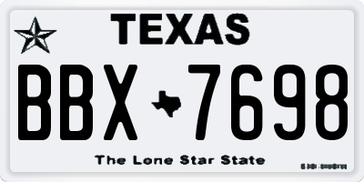 TX license plate BBX7698