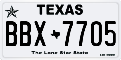 TX license plate BBX7705