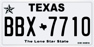 TX license plate BBX7710