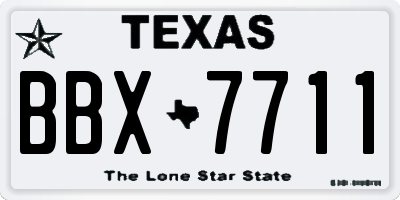 TX license plate BBX7711