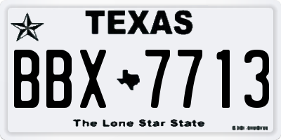 TX license plate BBX7713