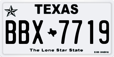 TX license plate BBX7719
