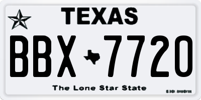 TX license plate BBX7720