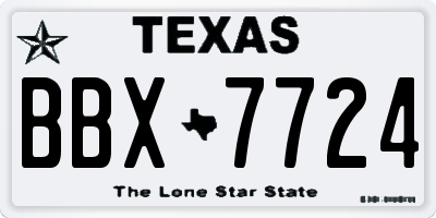 TX license plate BBX7724