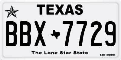 TX license plate BBX7729