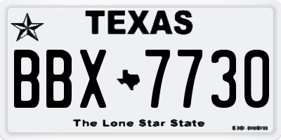 TX license plate BBX7730