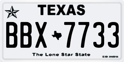 TX license plate BBX7733