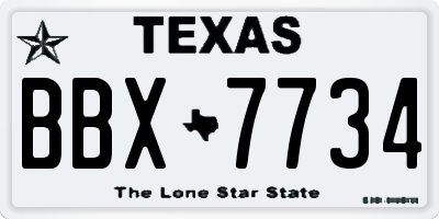 TX license plate BBX7734