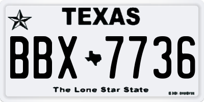 TX license plate BBX7736