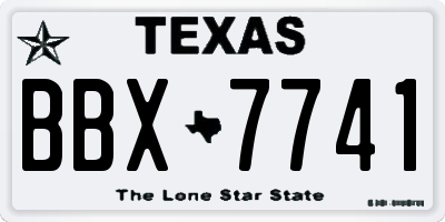 TX license plate BBX7741