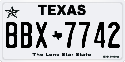TX license plate BBX7742