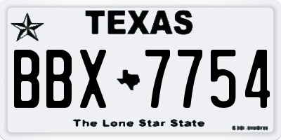 TX license plate BBX7754