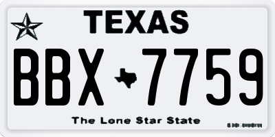 TX license plate BBX7759