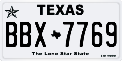 TX license plate BBX7769
