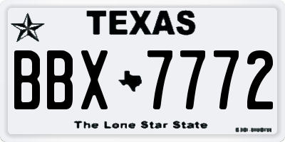 TX license plate BBX7772
