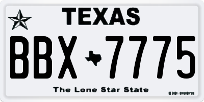 TX license plate BBX7775