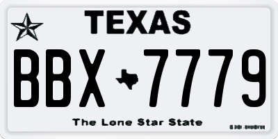 TX license plate BBX7779