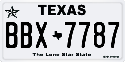 TX license plate BBX7787