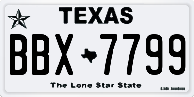 TX license plate BBX7799