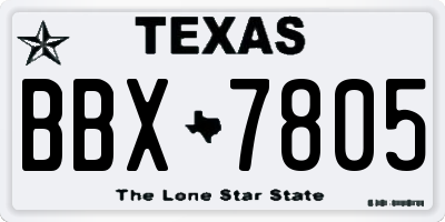 TX license plate BBX7805