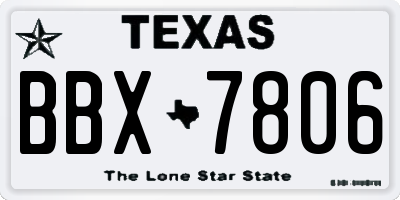 TX license plate BBX7806