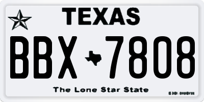 TX license plate BBX7808