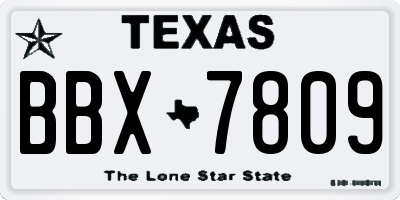 TX license plate BBX7809