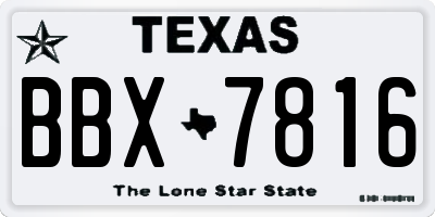 TX license plate BBX7816