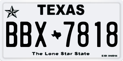TX license plate BBX7818