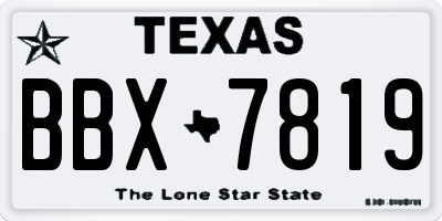 TX license plate BBX7819