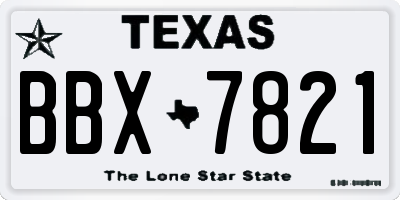 TX license plate BBX7821