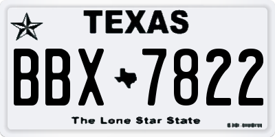 TX license plate BBX7822