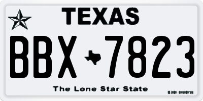 TX license plate BBX7823