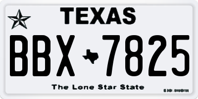 TX license plate BBX7825