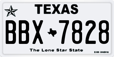 TX license plate BBX7828