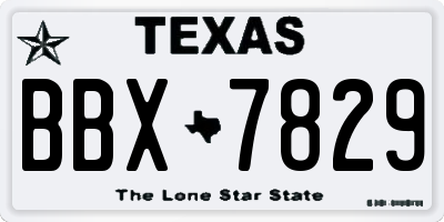 TX license plate BBX7829