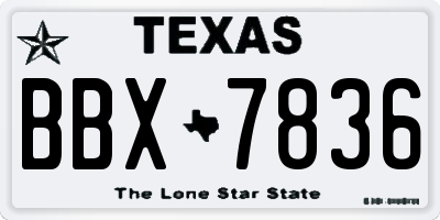 TX license plate BBX7836