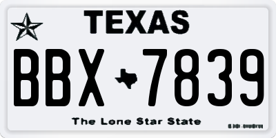 TX license plate BBX7839