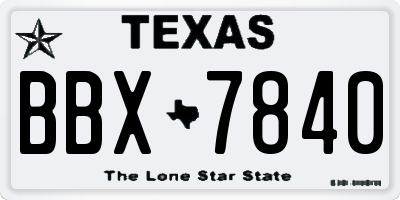 TX license plate BBX7840