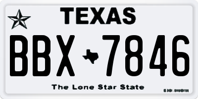 TX license plate BBX7846