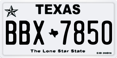 TX license plate BBX7850