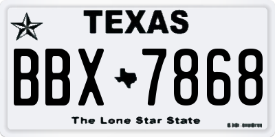 TX license plate BBX7868
