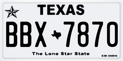 TX license plate BBX7870
